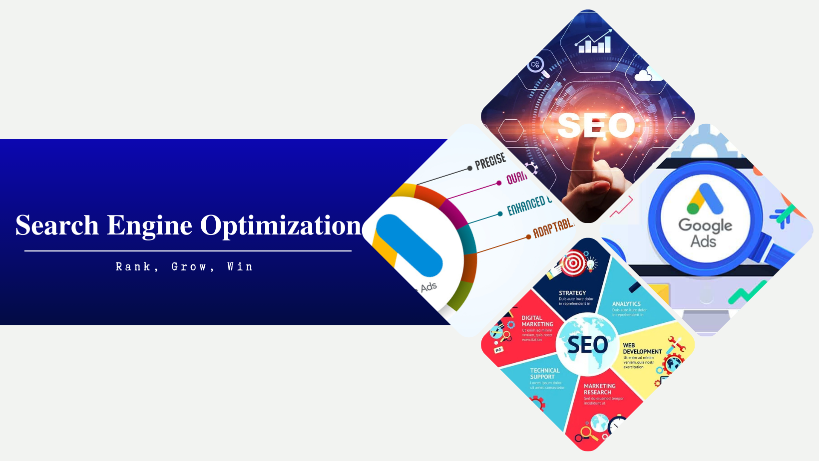 SEO cover, search engine banner, rank on Google, SEO boost