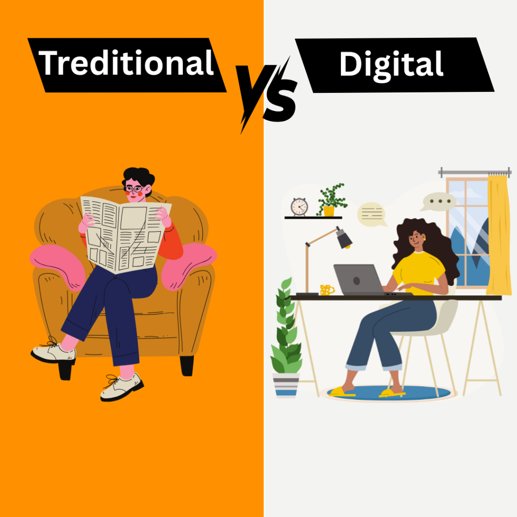 traditional marketing vs digital marketing, digital vs print ads, marketing trends